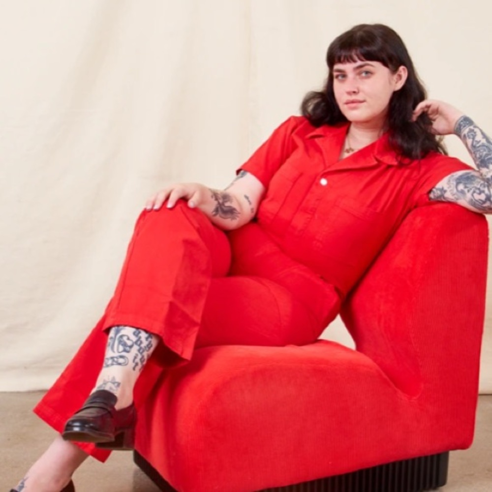 Red Big Bud Press Jumpsuit